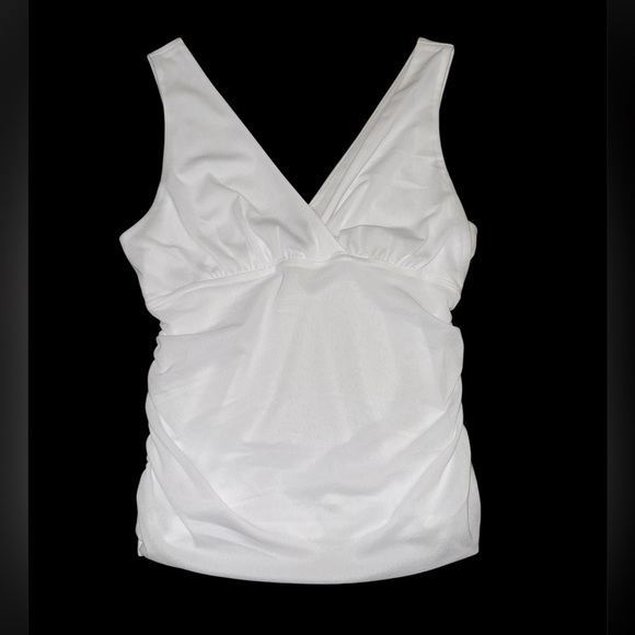 Halogen Tops - White Ruched Tank Top